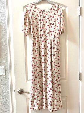 Vintage Smith & Hawken Midi Maxi cottage core floral tie back dress. Gardengirl